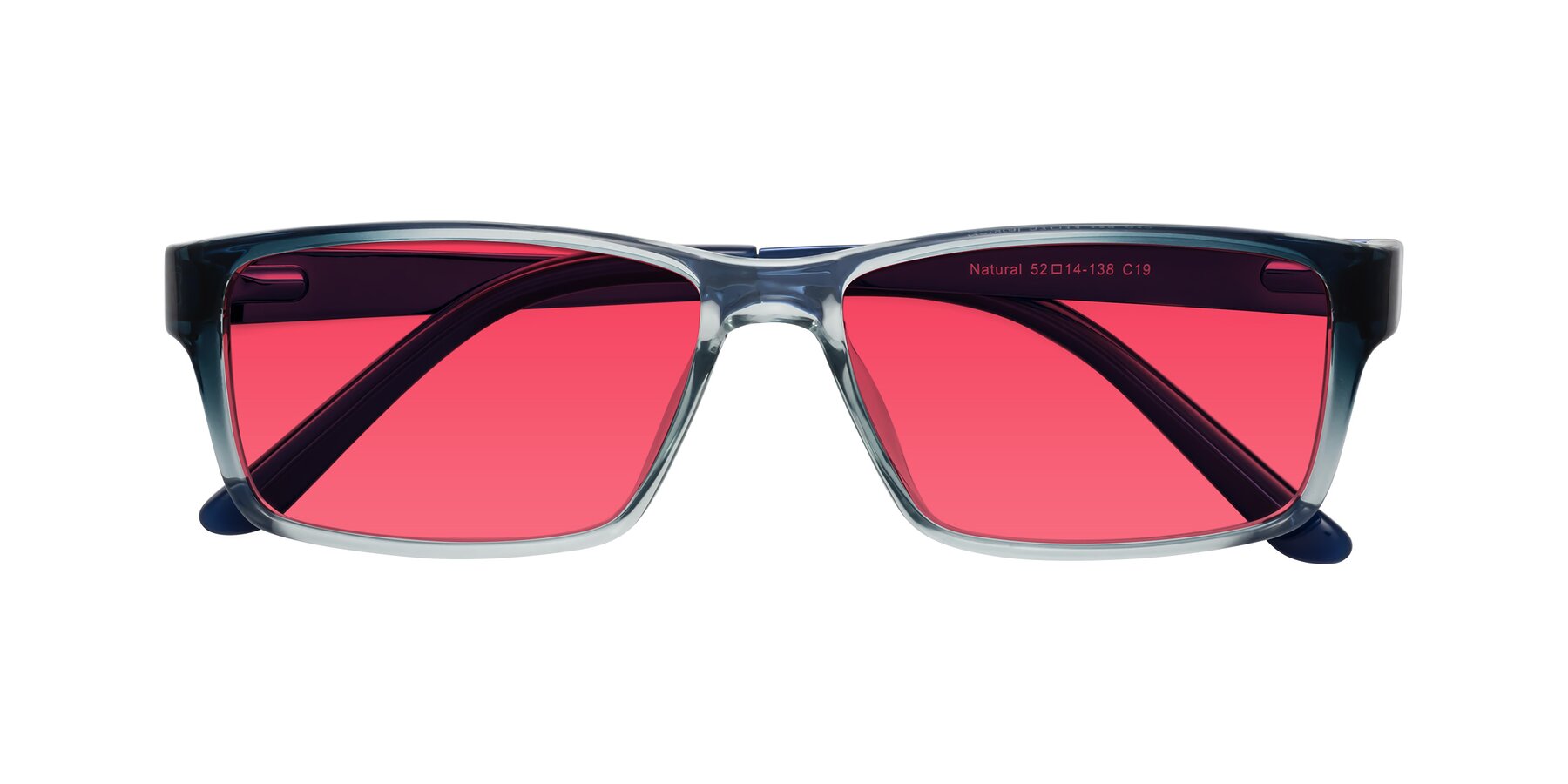 Folded Front of Natural in Gradient Blue with Red Tinted Lenses