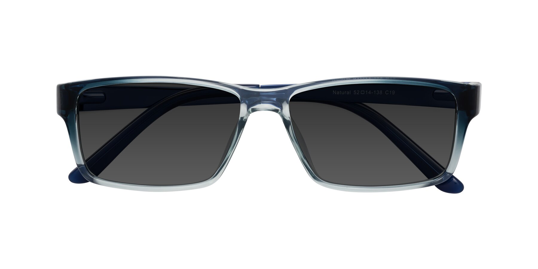 Folded Front of Natural in Gradient Blue with Gray Tinted Lenses