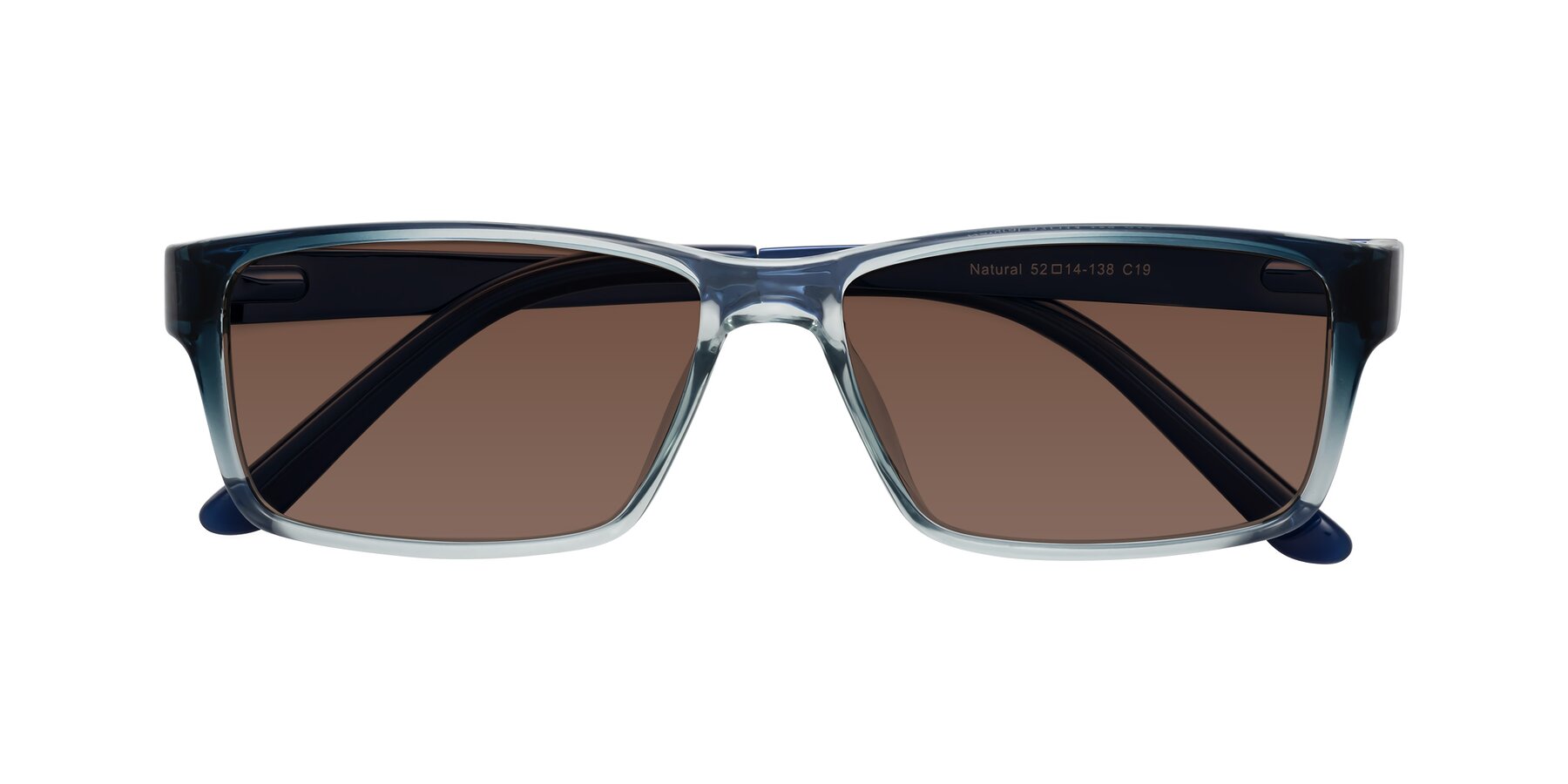 Folded Front of Natural in Gradient Blue with Brown Tinted Lenses