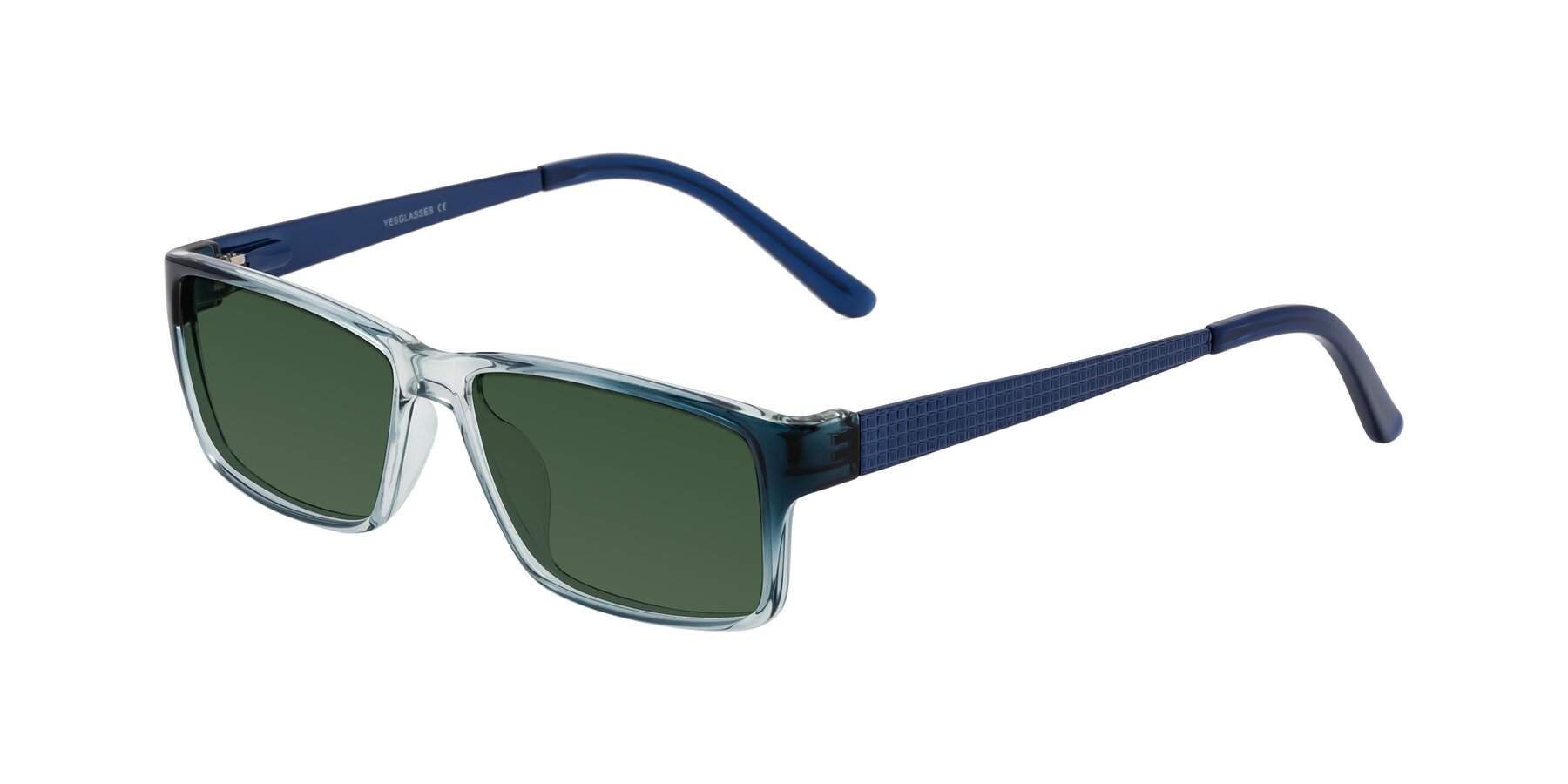 Angle of Natural in Gradient Blue with Green Tinted Lenses