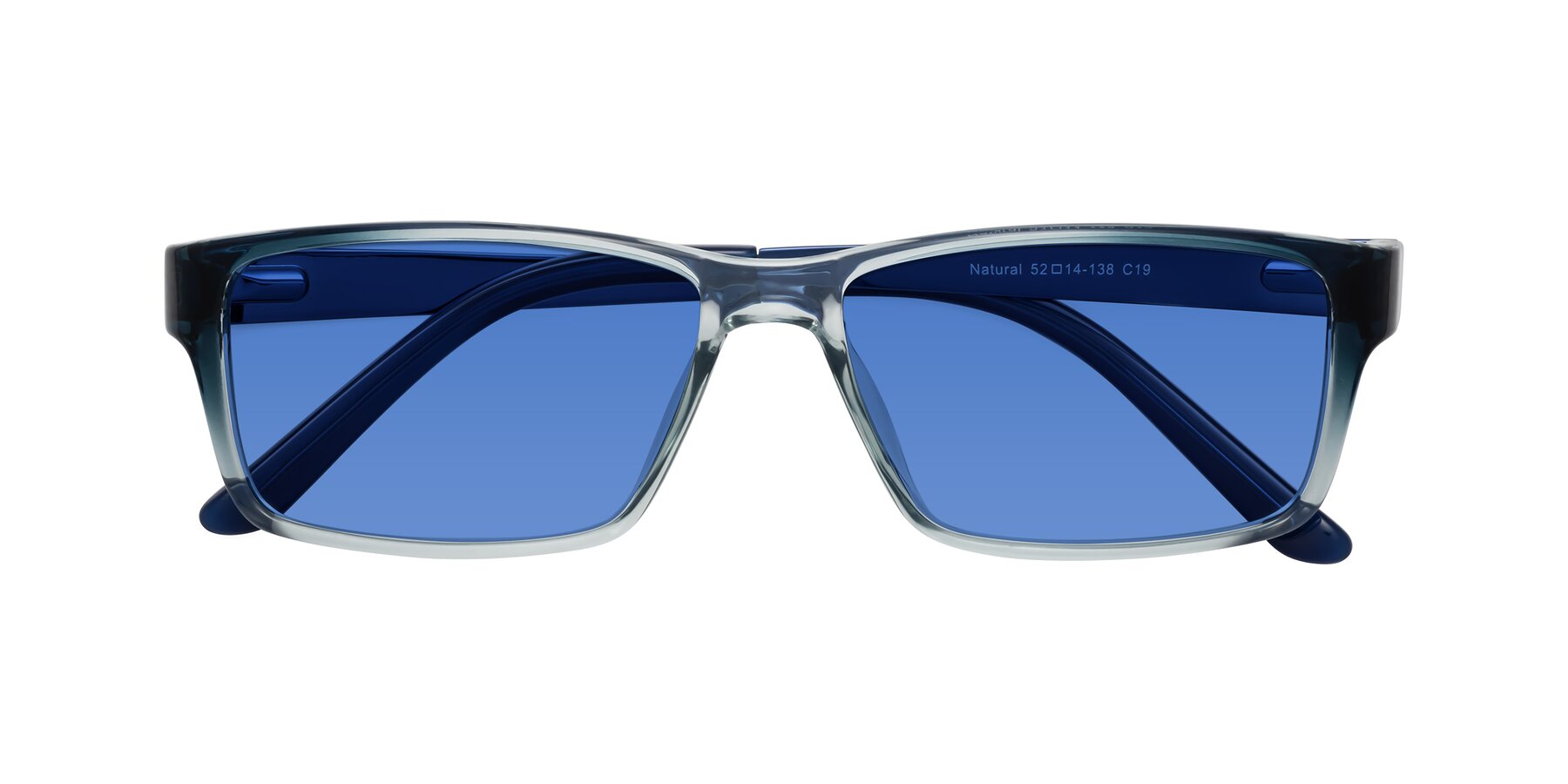 Folded Front of Natural in Gradient Blue with Blue Tinted Lenses