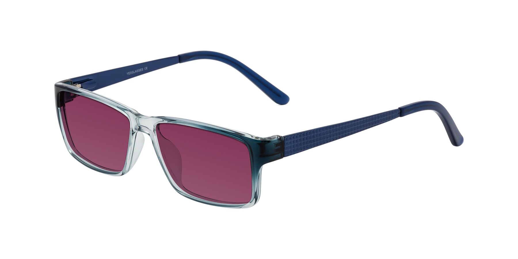 Angle of Natural in Gradient Blue with Wine Tinted Lenses