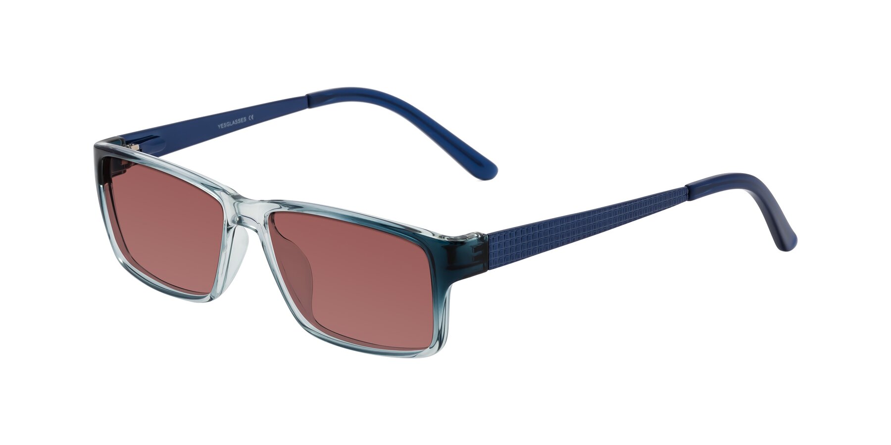 Angle of Natural in Gradient Blue with Garnet Tinted Lenses