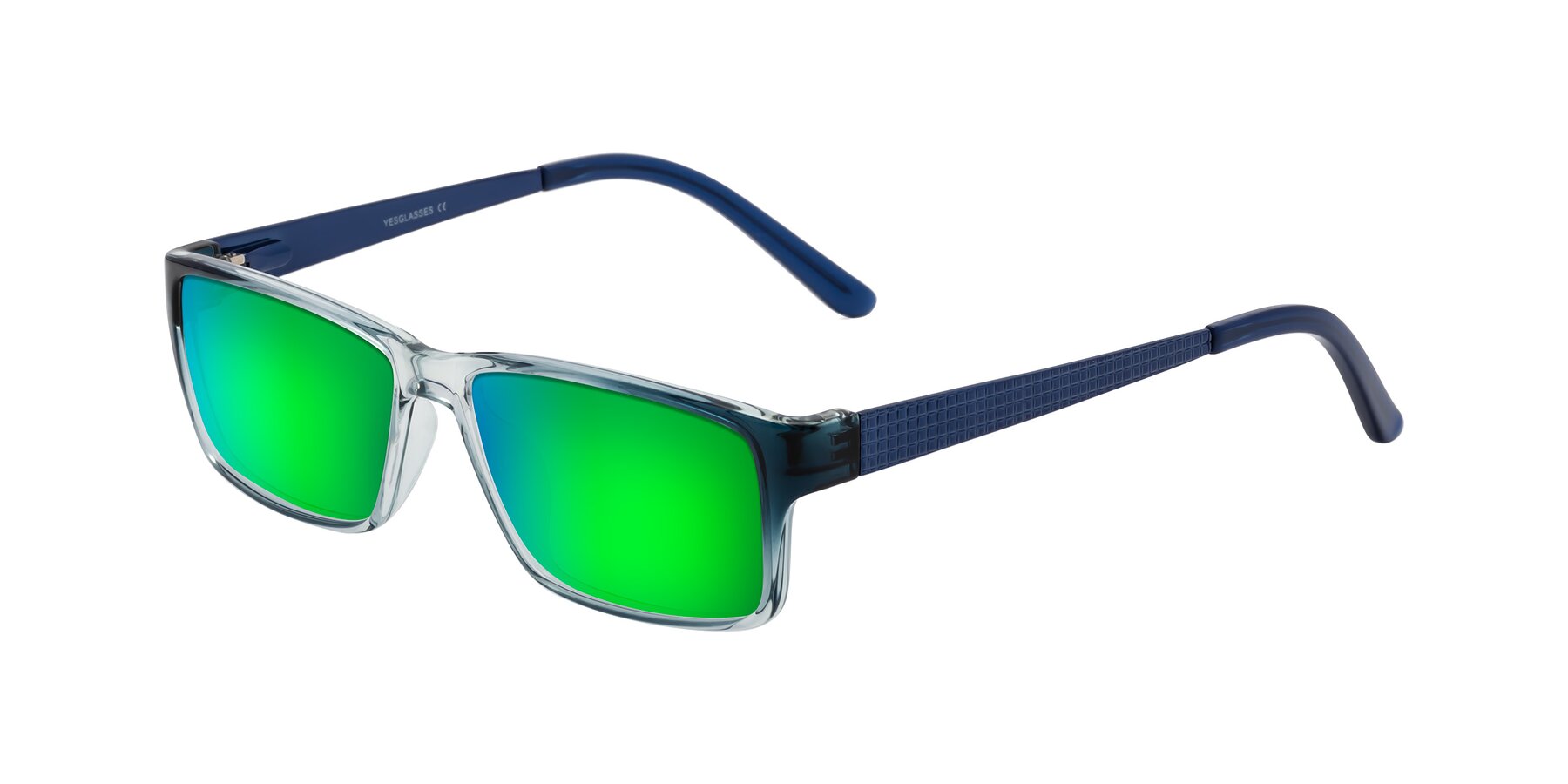 Angle of Natural in Gradient Blue with Green Mirrored Lenses