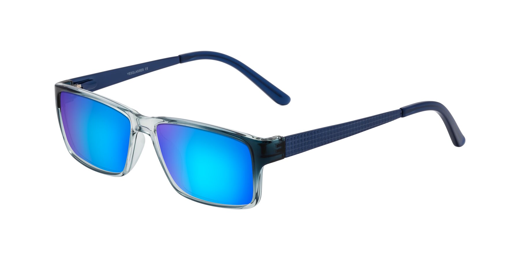 Angle of Natural in Gradient Blue with Blue Mirrored Lenses