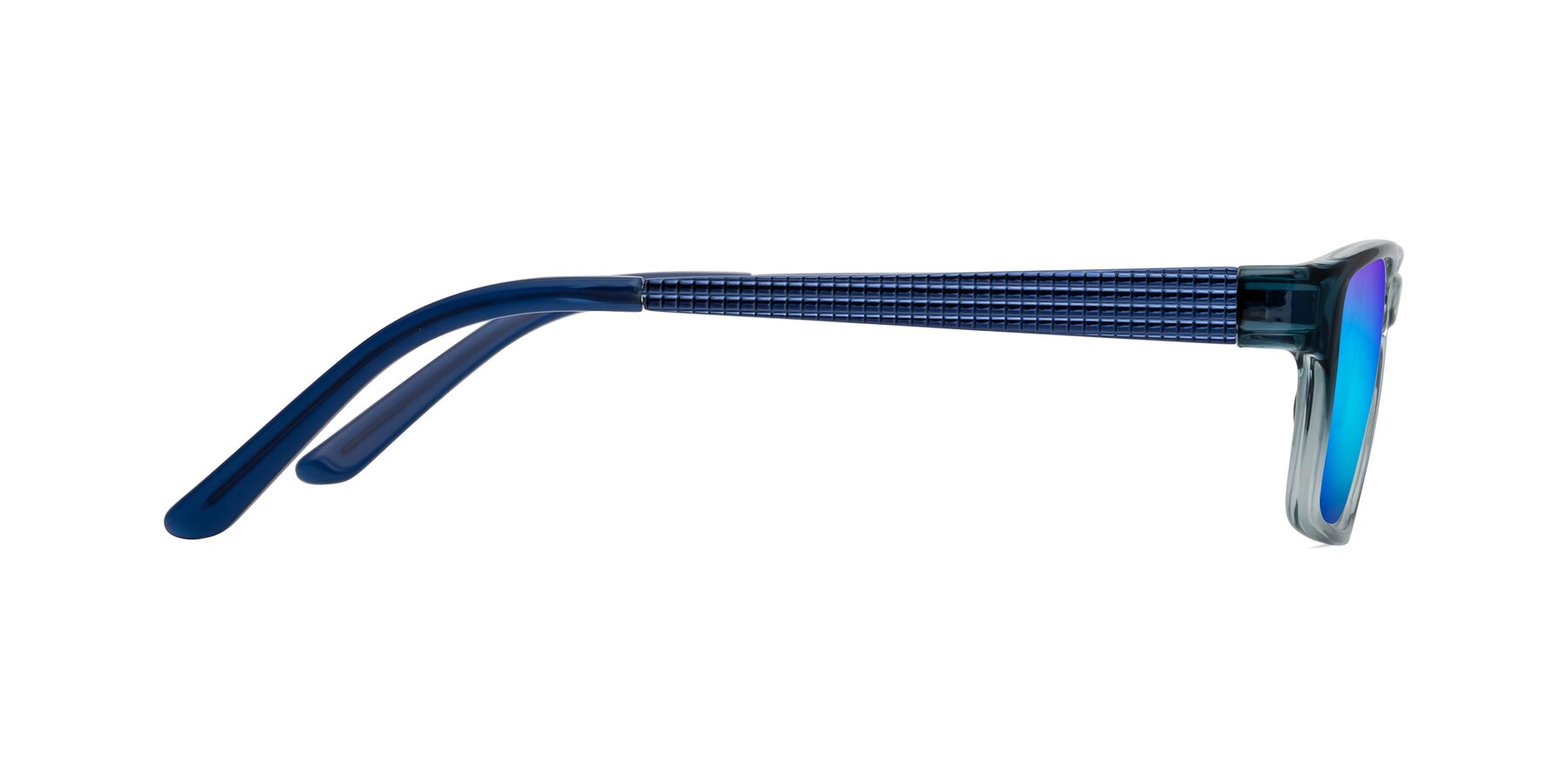 Side of Natural in Gradient Blue with Blue Mirrored Lenses