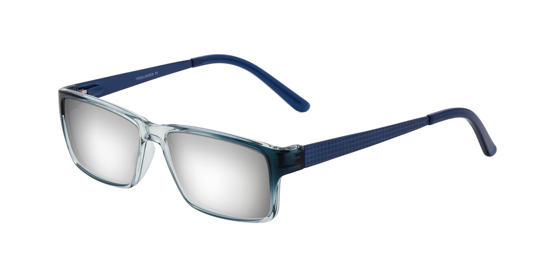 Angle of Natural in Gradient Blue with Silver Mirrored Lenses