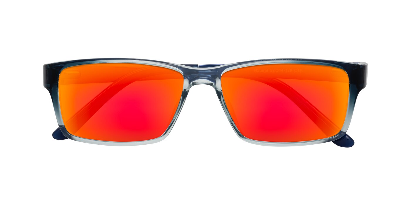 Natural - Gradient Blue Flash Mirrored Sunglasses