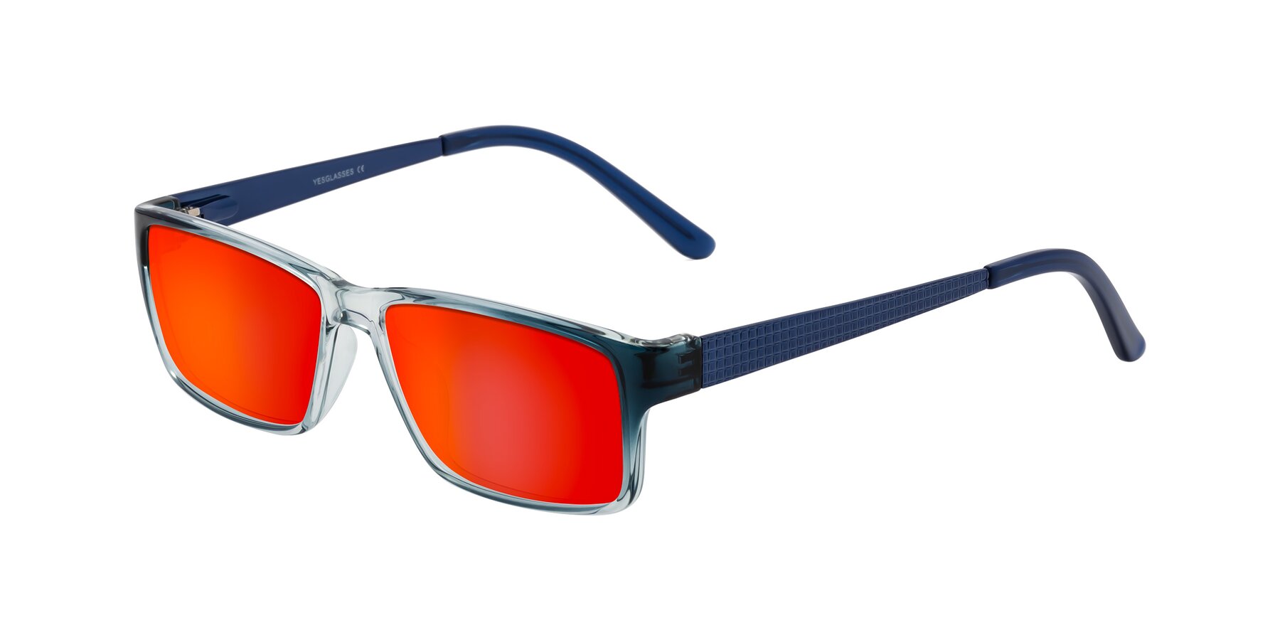 Angle of Natural in Gradient Blue with Red Gold Mirrored Lenses