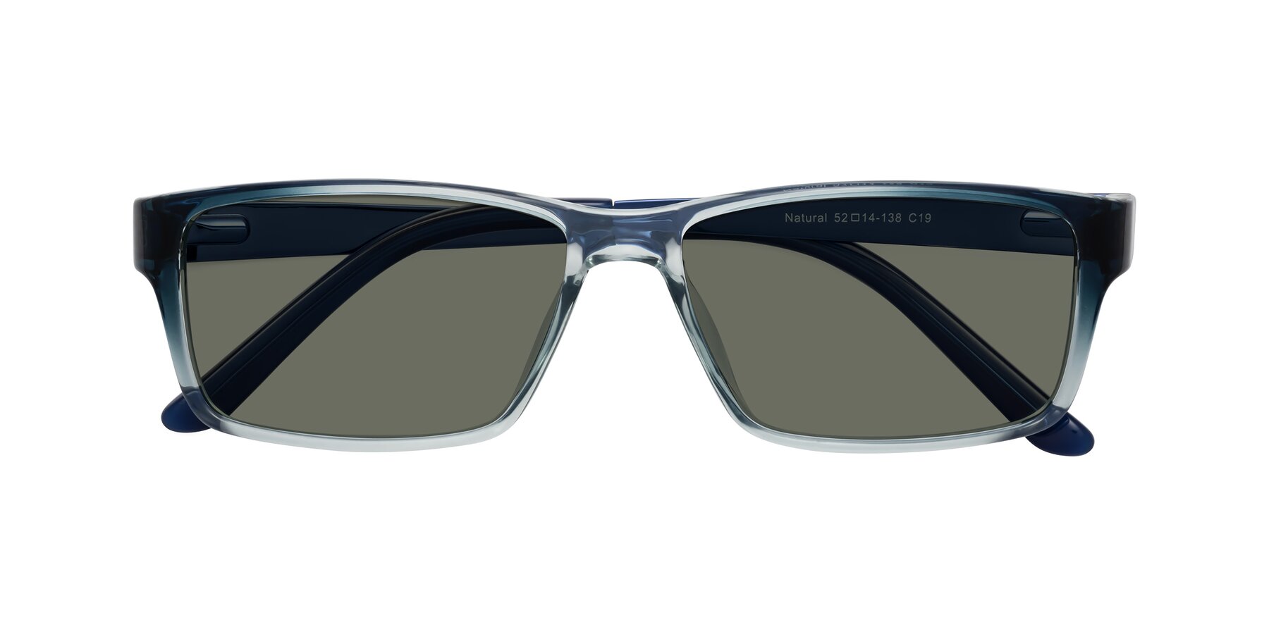 Folded Front of Natural in Gradient Blue with Gray Polarized Lenses