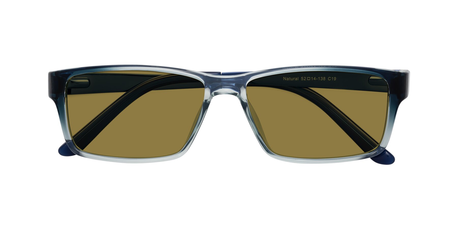 Folded Front of Natural in Gradient Blue with Brown Polarized Lenses