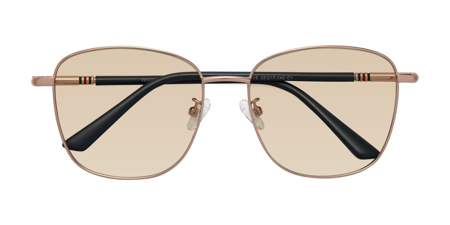 Folded Front of Love in Gold with Light Brown Tinted Lenses