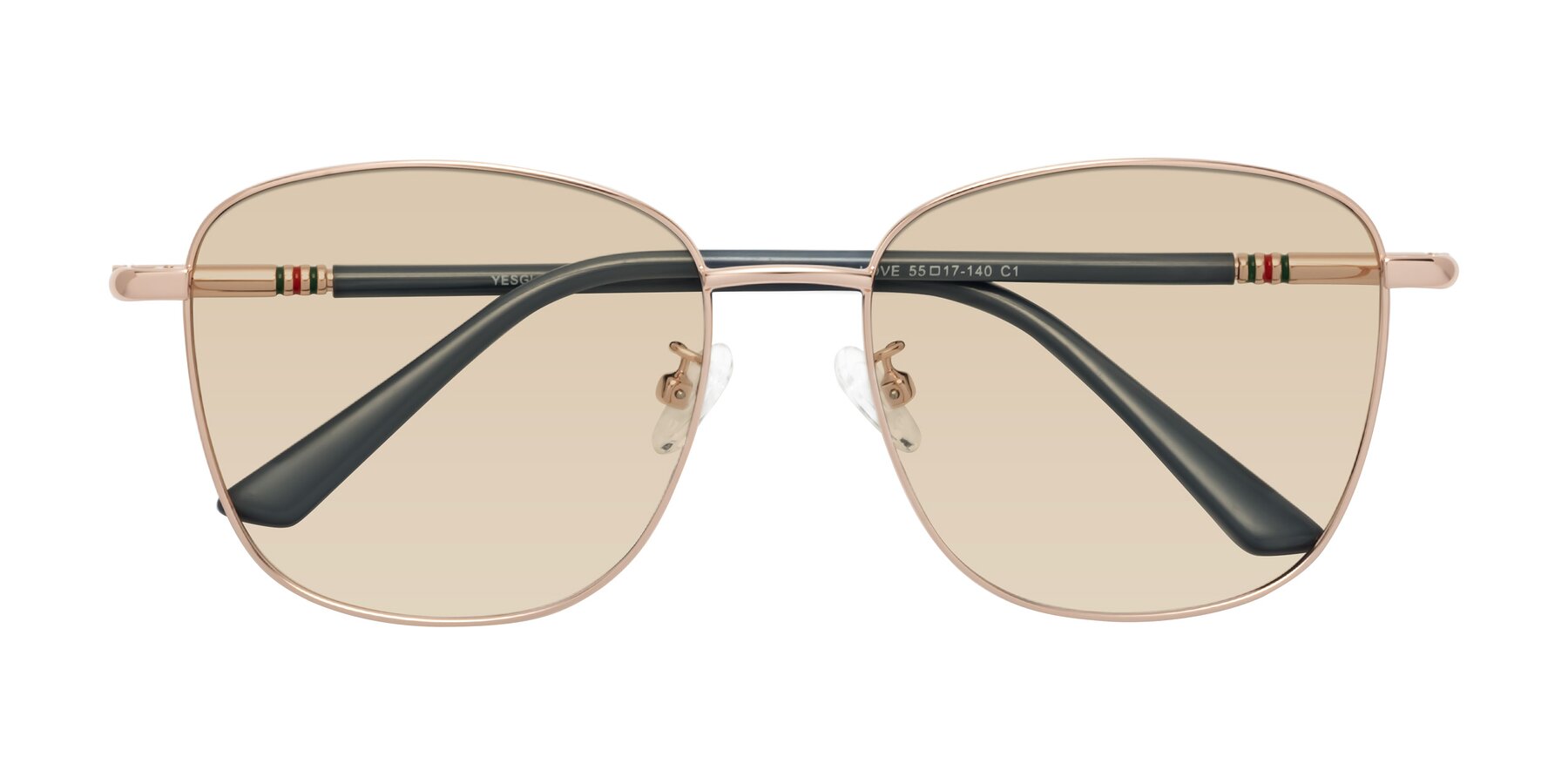 Folded Front of Love in Gold with Light Brown Tinted Lenses