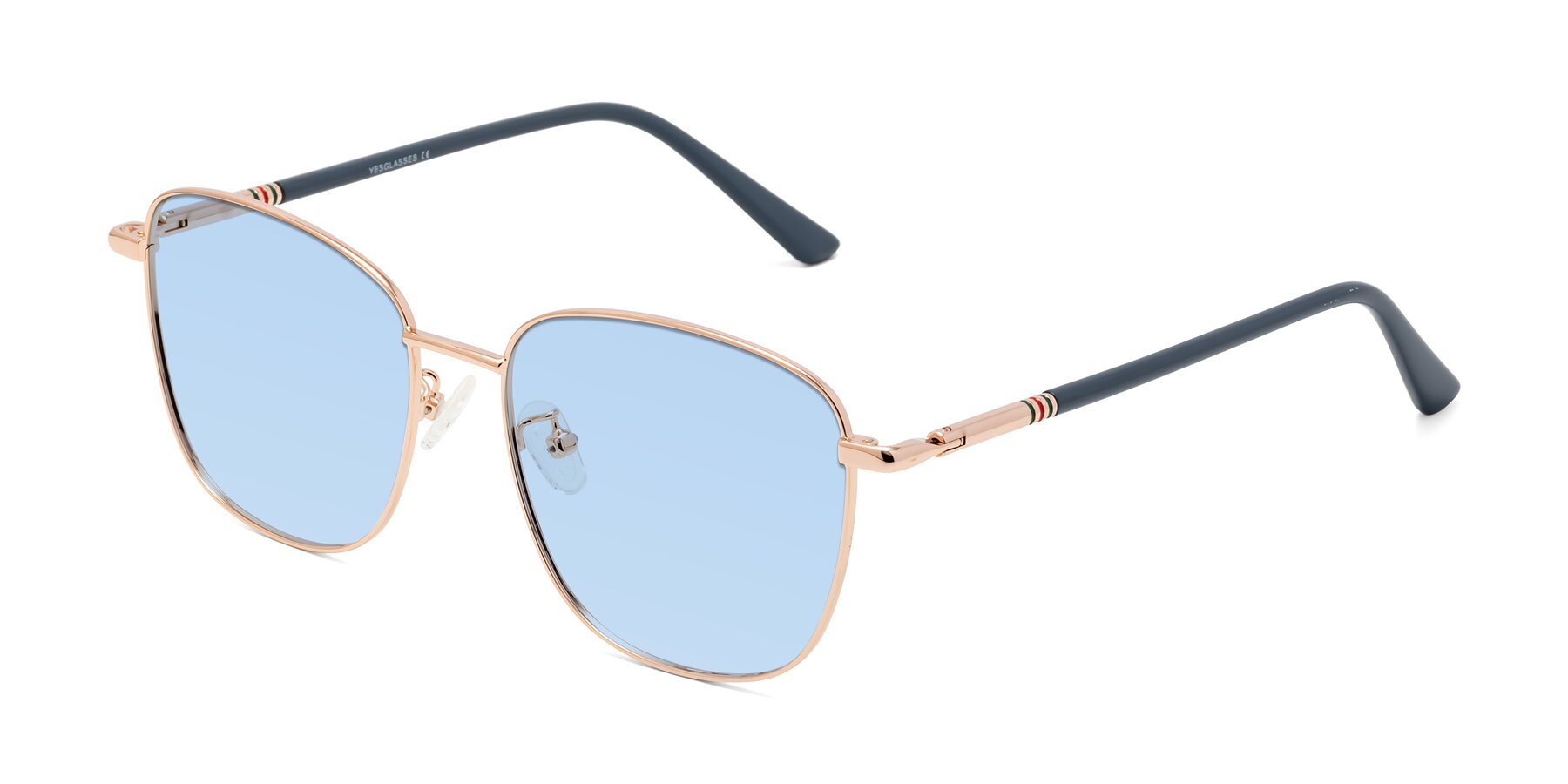 Angle of Love in Gold with Light Blue Tinted Lenses