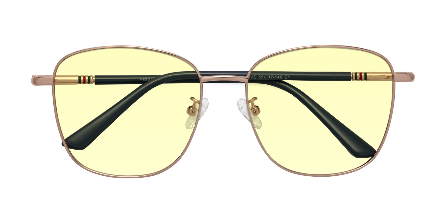 Folded Front of Love in Gold with Light Yellow Tinted Lenses