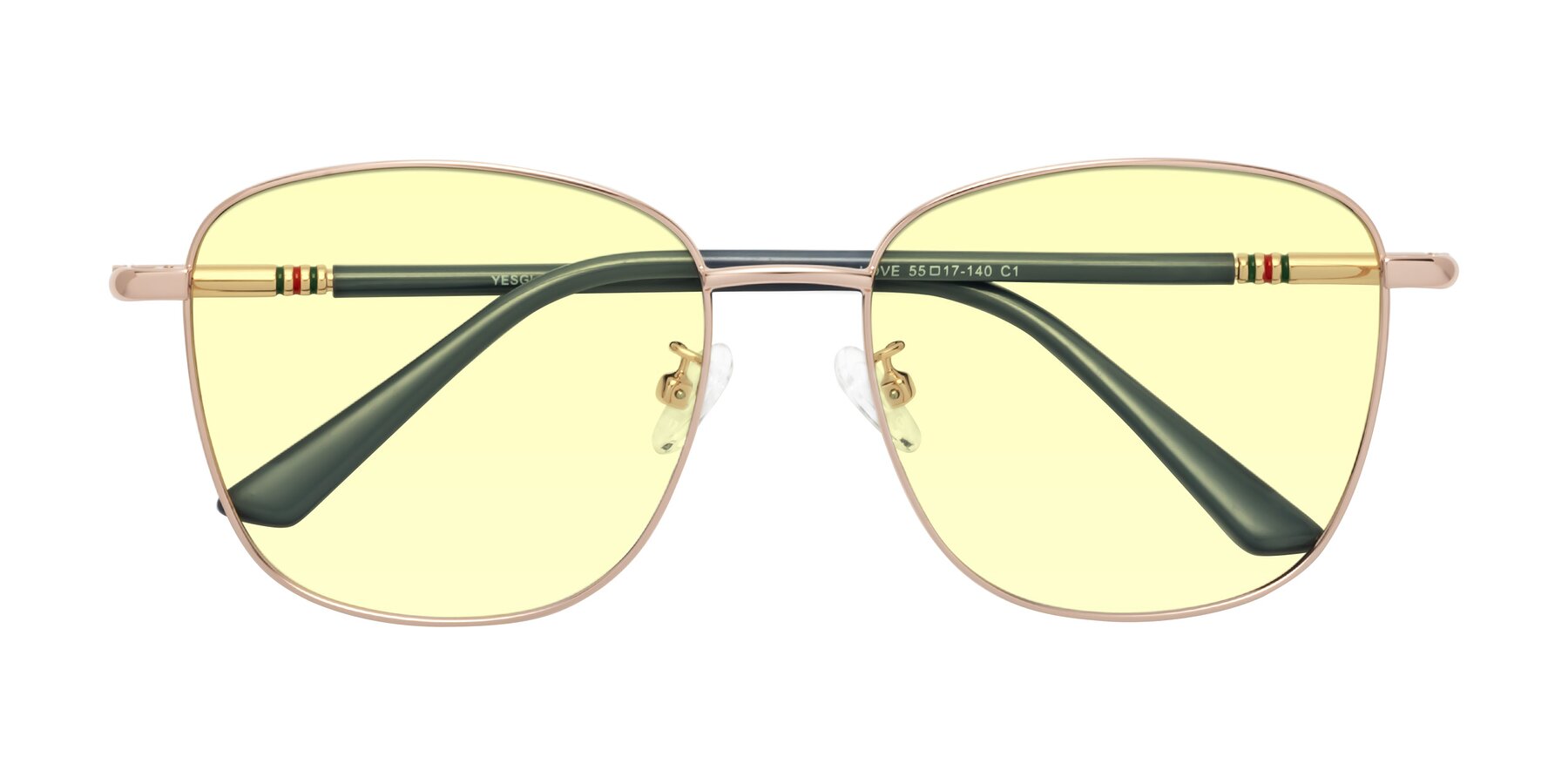 Folded Front of Love in Gold with Light Yellow Tinted Lenses
