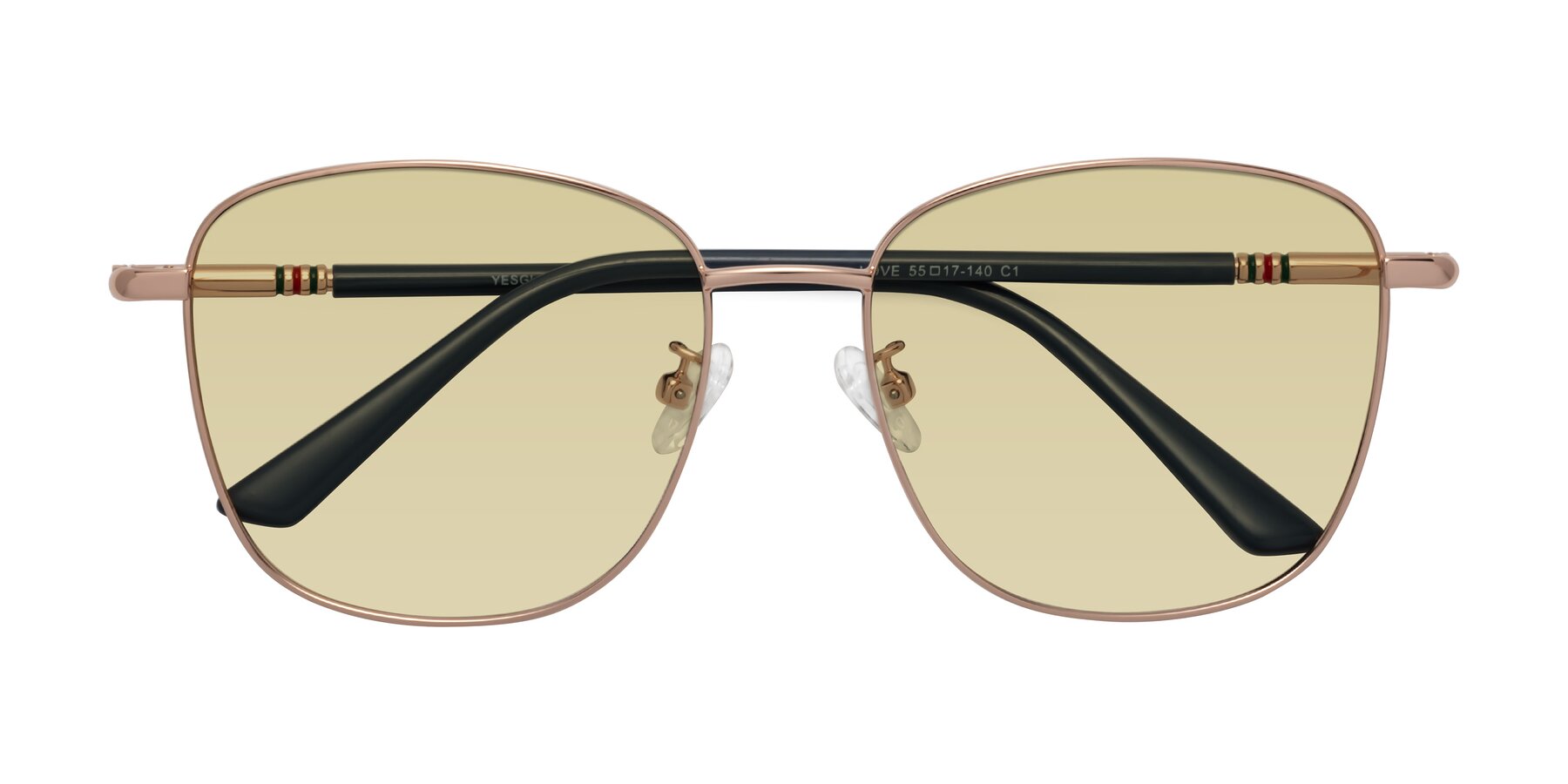 Folded Front of Love in Gold with Light Champagne Tinted Lenses