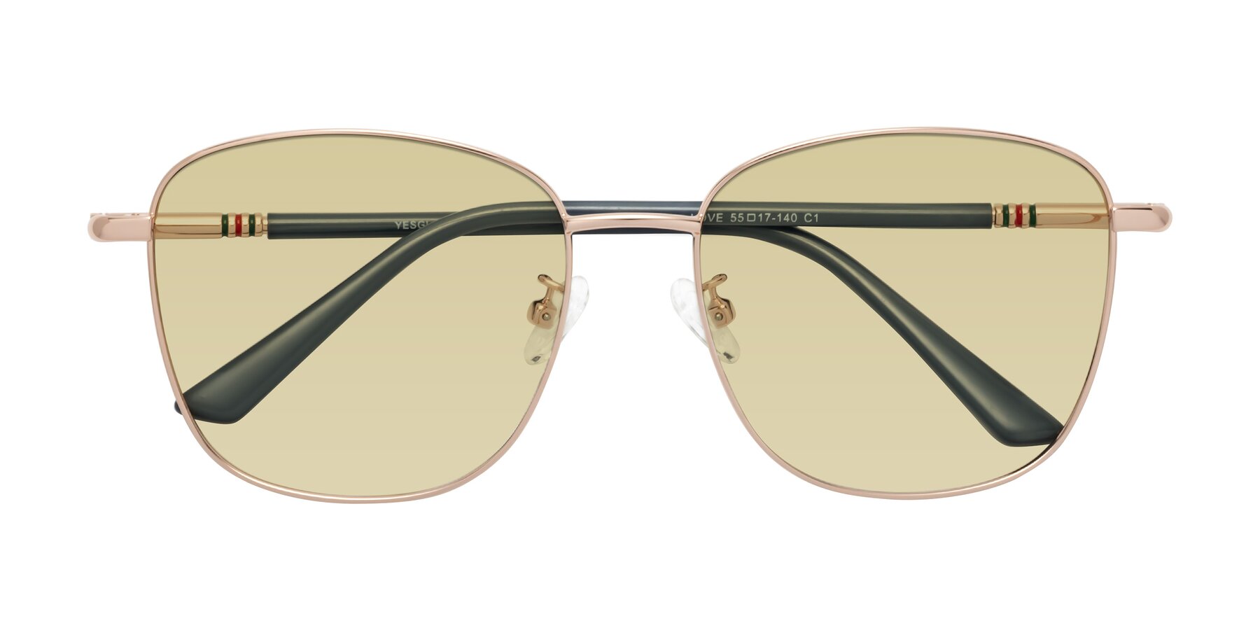 Folded Front of Love in Gold with Light Champagne Tinted Lenses