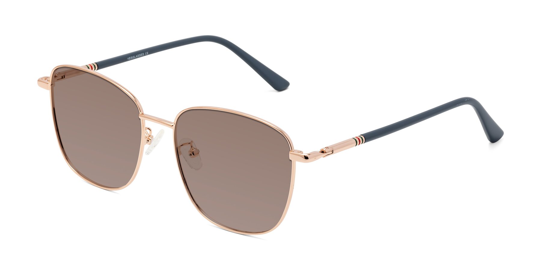 Angle of Love in Gold with Medium Brown Tinted Lenses