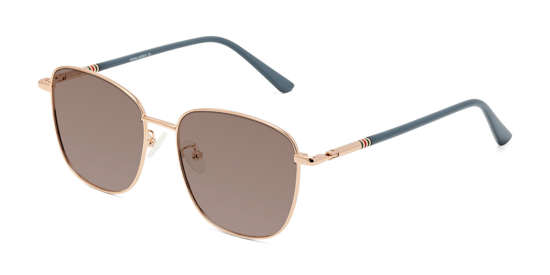 Angle of Love in Gold with Medium Brown Tinted Lenses