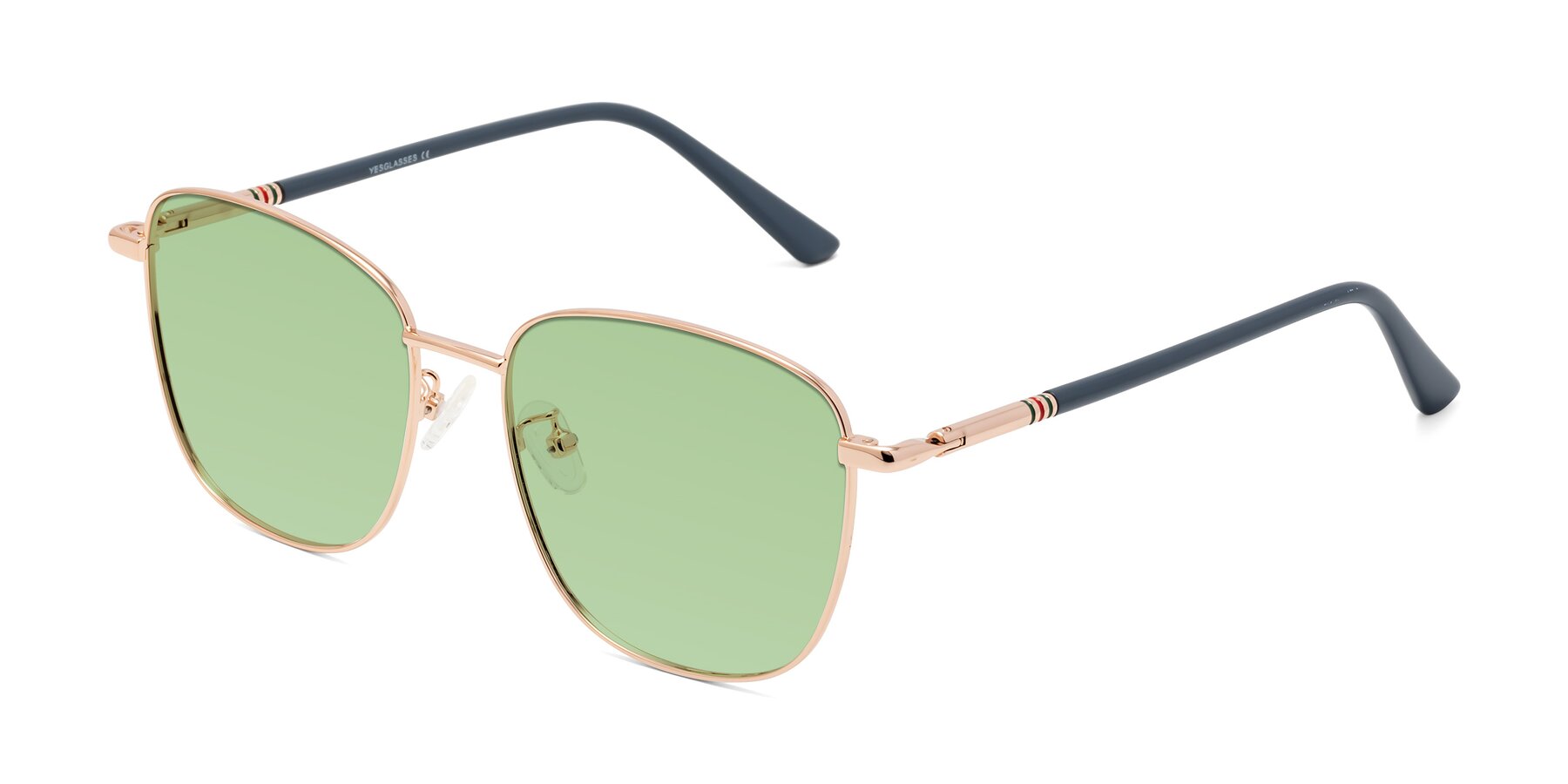 Angle of Love in Gold with Medium Green Tinted Lenses