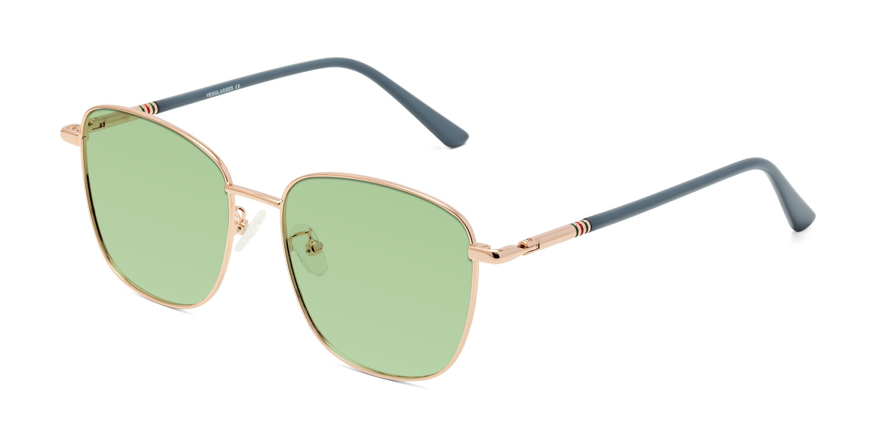 Angle of Love in Gold with Medium Green Tinted Lenses