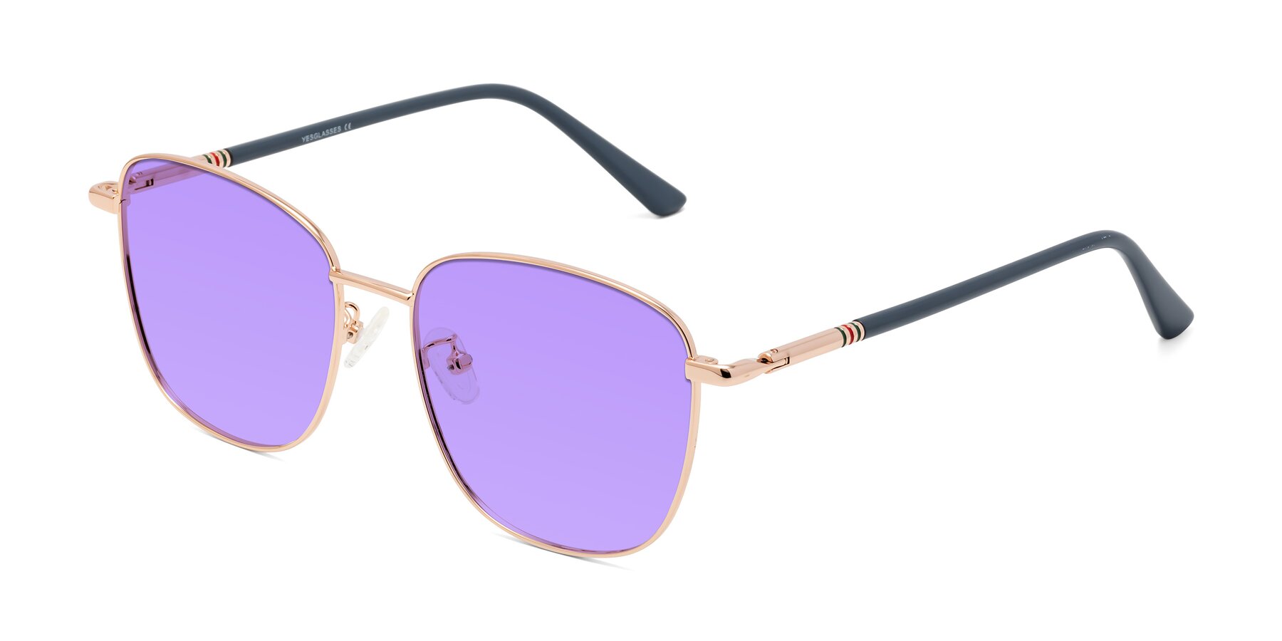 Angle of Love in Gold with Medium Purple Tinted Lenses