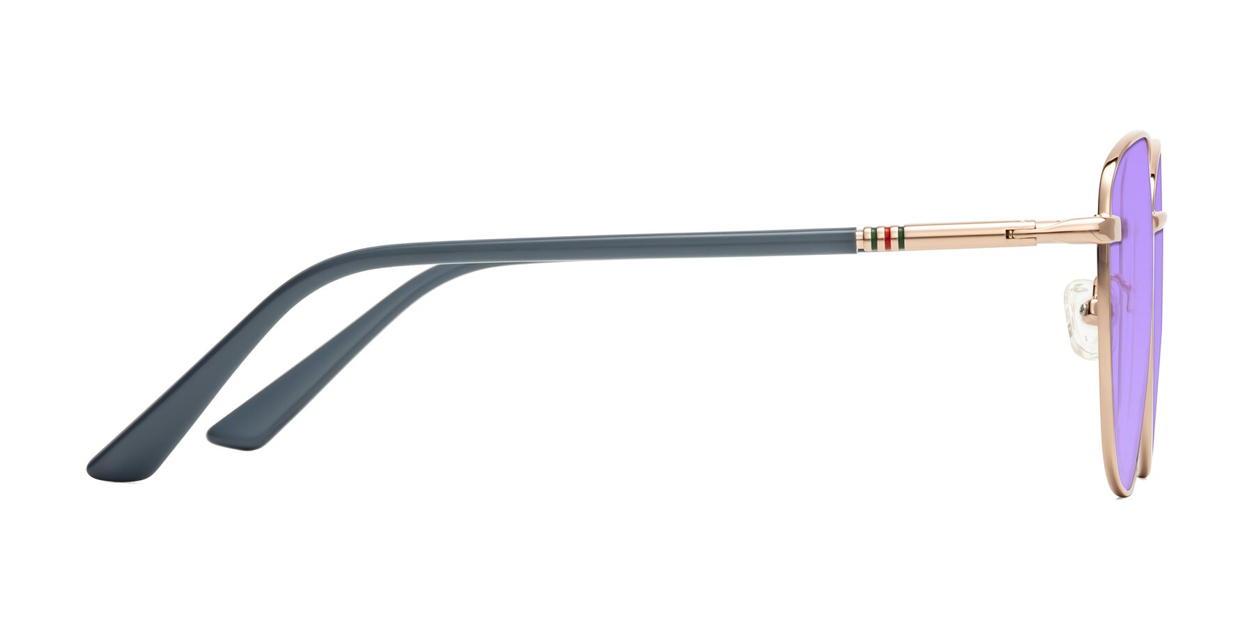 Side of Love in Gold with Medium Purple Tinted Lenses