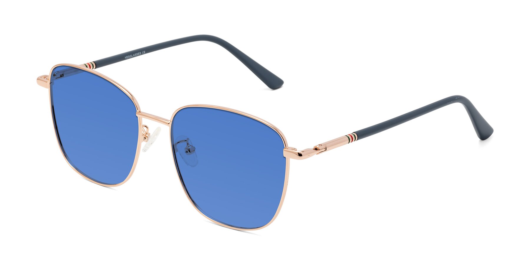 Angle of Love in Gold with Blue Tinted Lenses