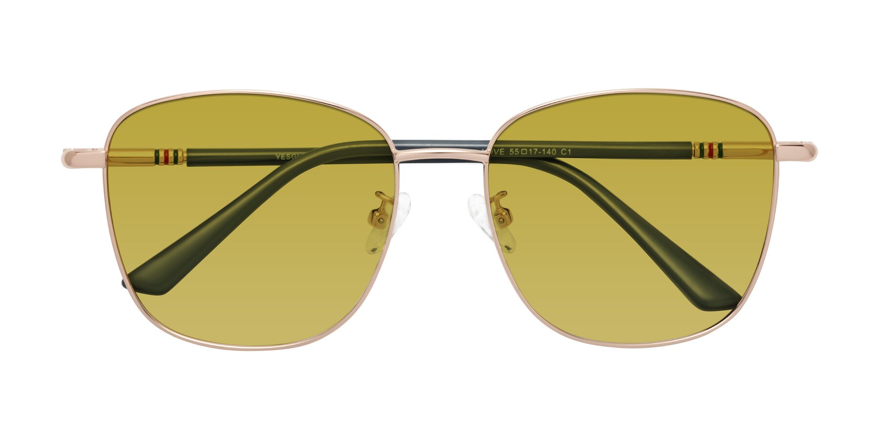 Folded Front of Love in Gold with Champagne Tinted Lenses