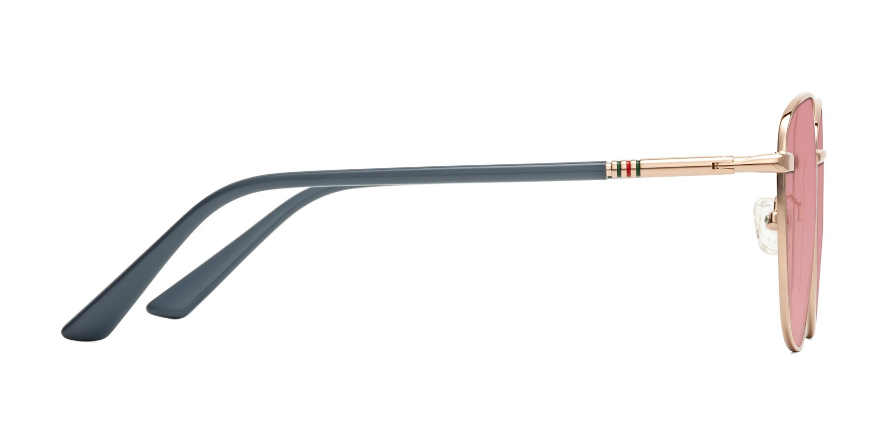 Side of Love in Gold with Medium Garnet Tinted Lenses