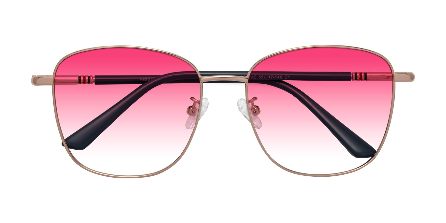 Folded Front of Love in Gold with Pink Gradient Lenses