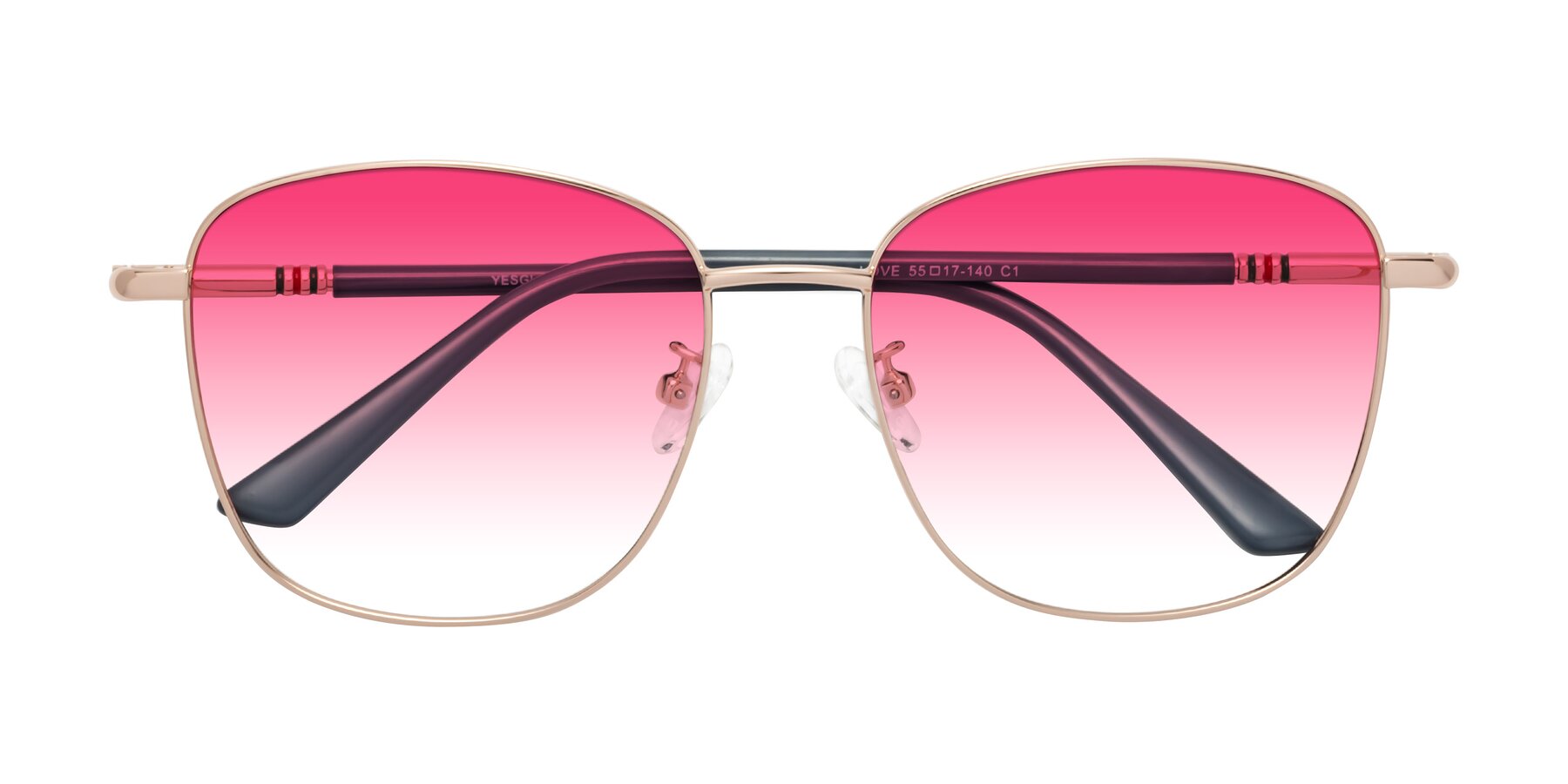 Folded Front of Love in Gold with Pink Gradient Lenses