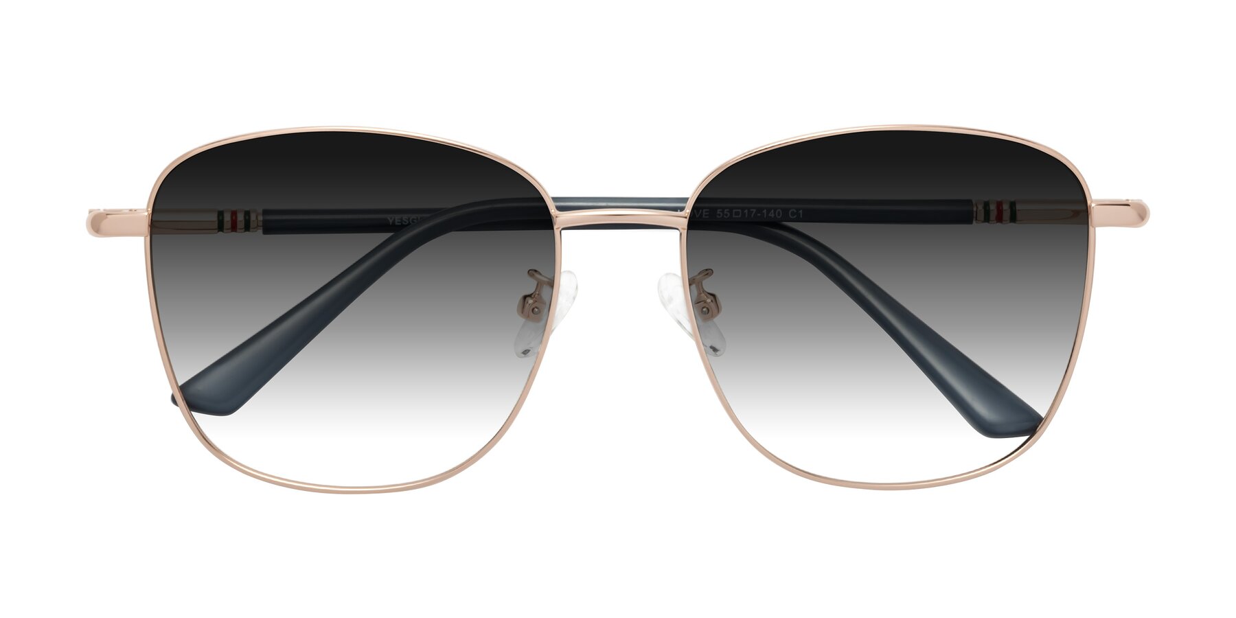 Folded Front of Love in Gold with Gray Gradient Lenses