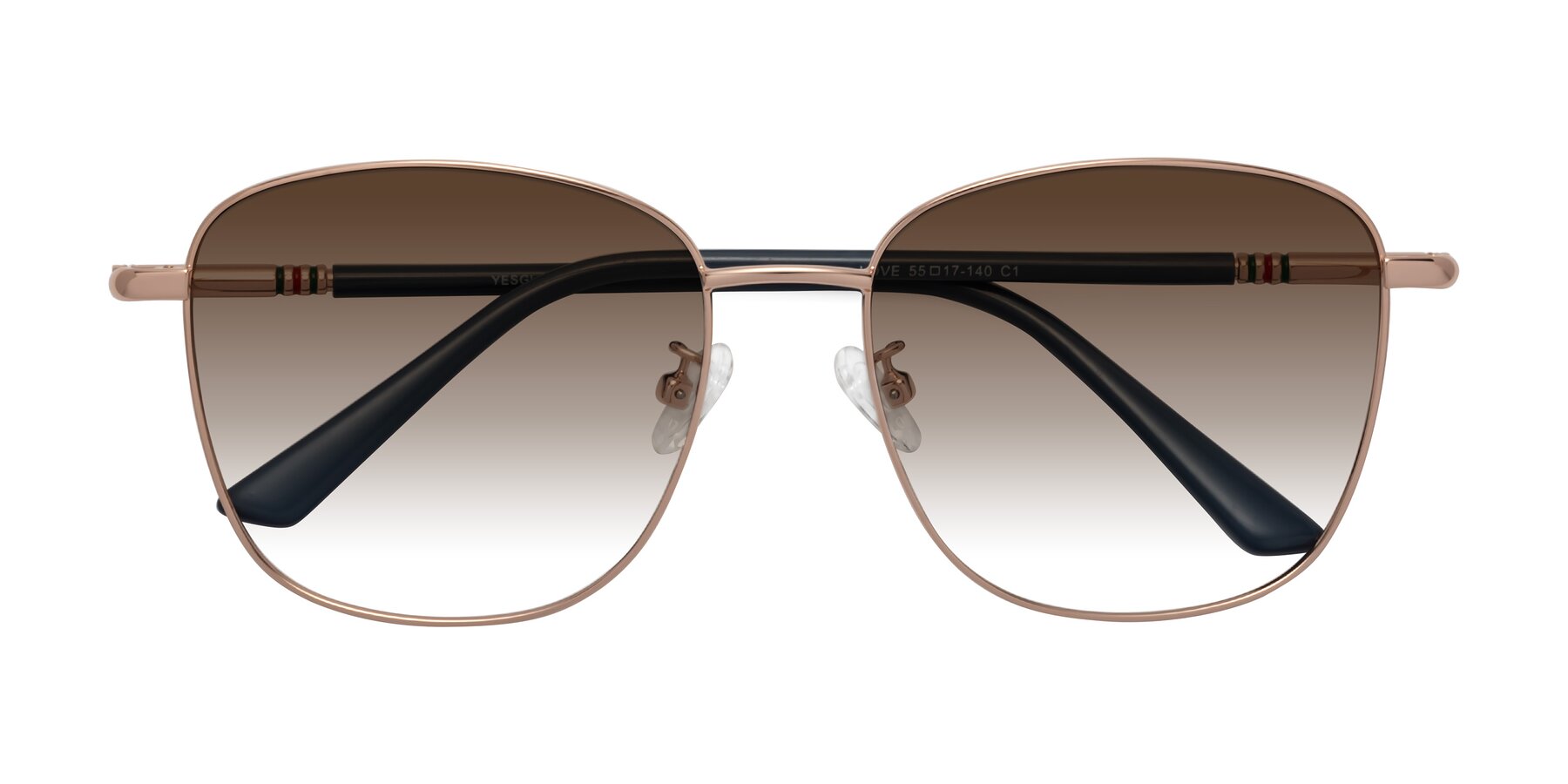 Folded Front of Love in Gold with Brown Gradient Lenses