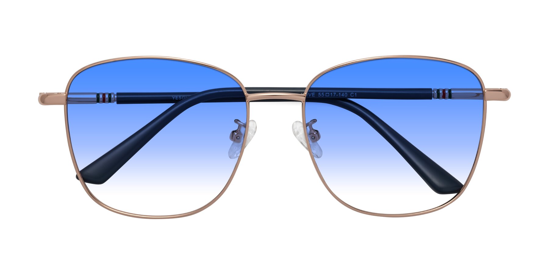 Folded Front of Love in Gold with Blue Gradient Lenses