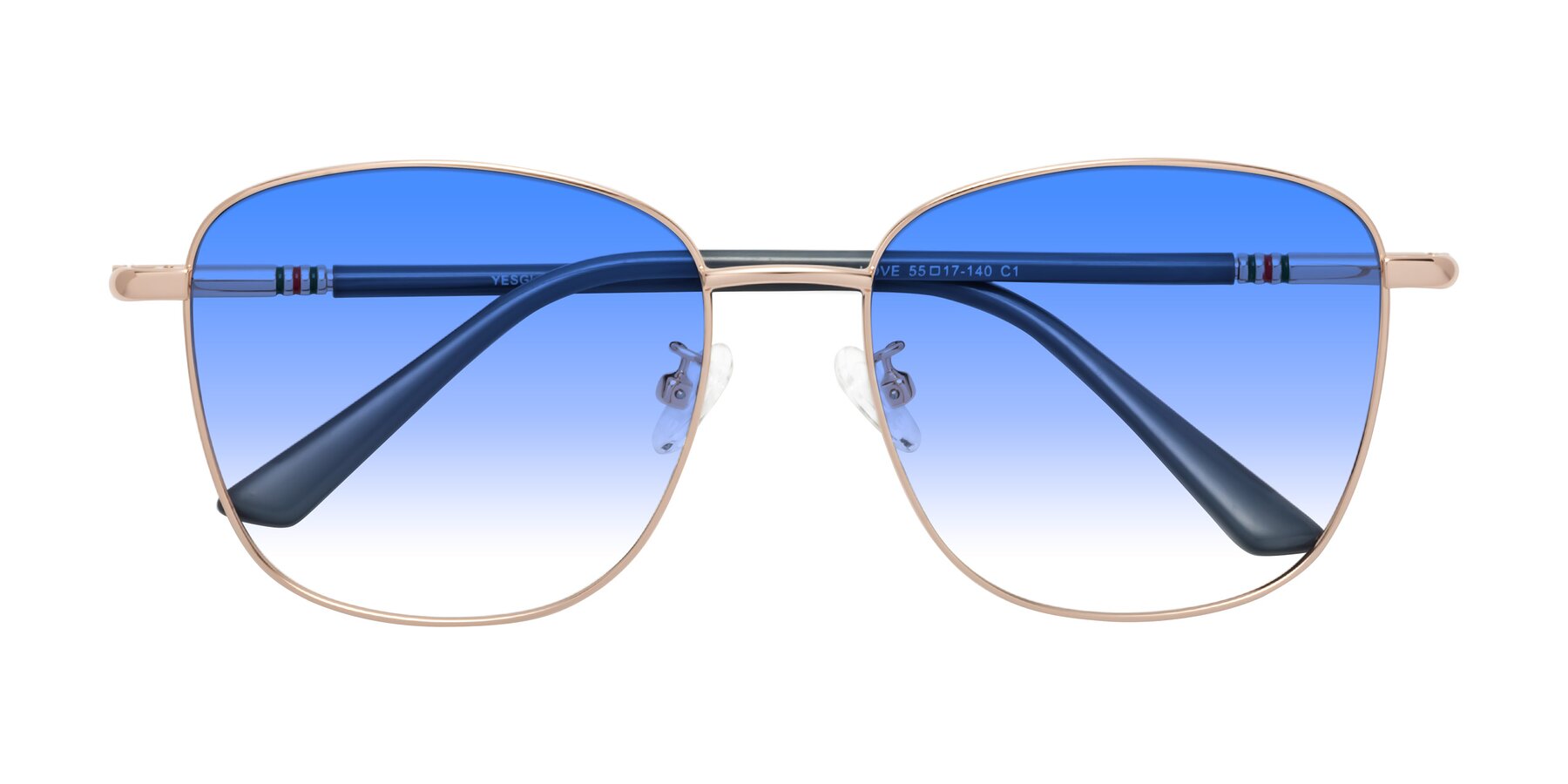 Folded Front of Love in Gold with Blue Gradient Lenses