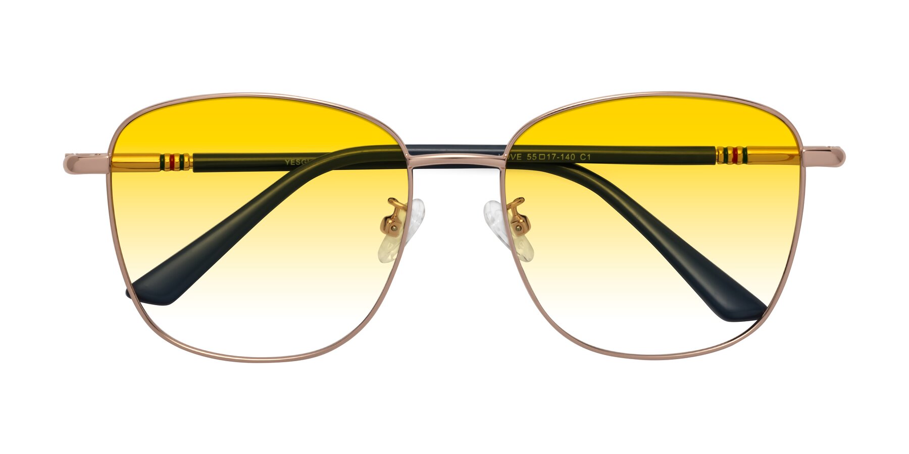 Folded Front of Love in Gold with Yellow Gradient Lenses