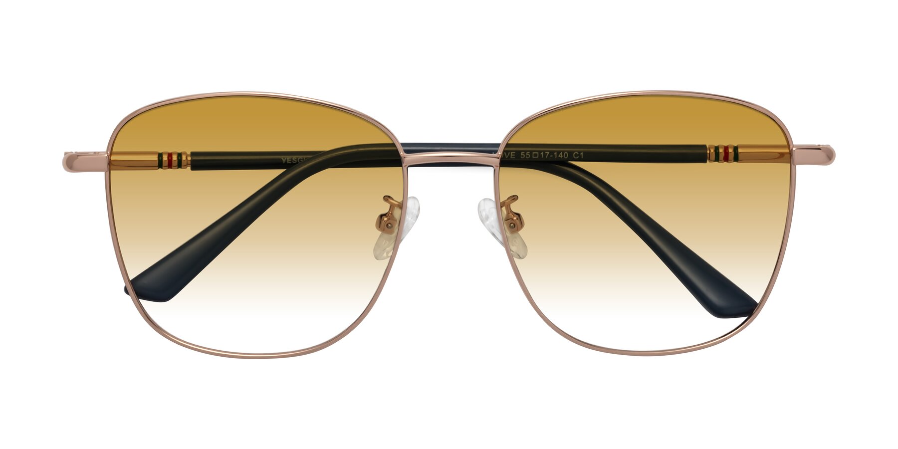 Folded Front of Love in Gold with Champagne Gradient Lenses