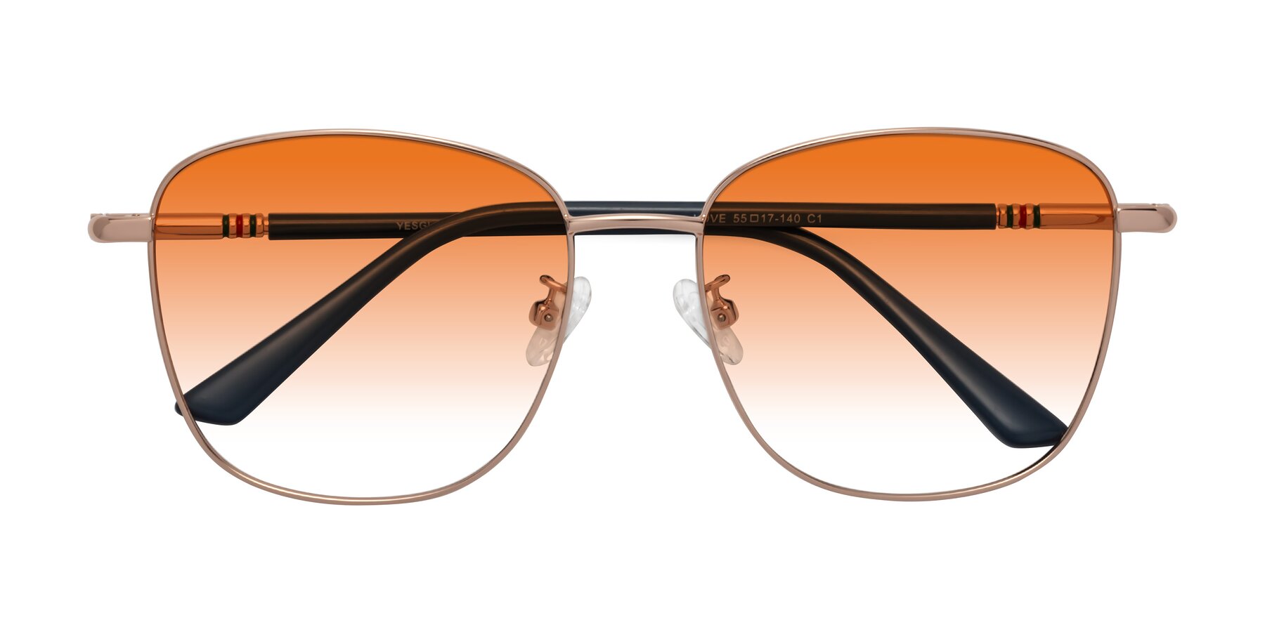 Folded Front of Love in Gold with Orange Gradient Lenses