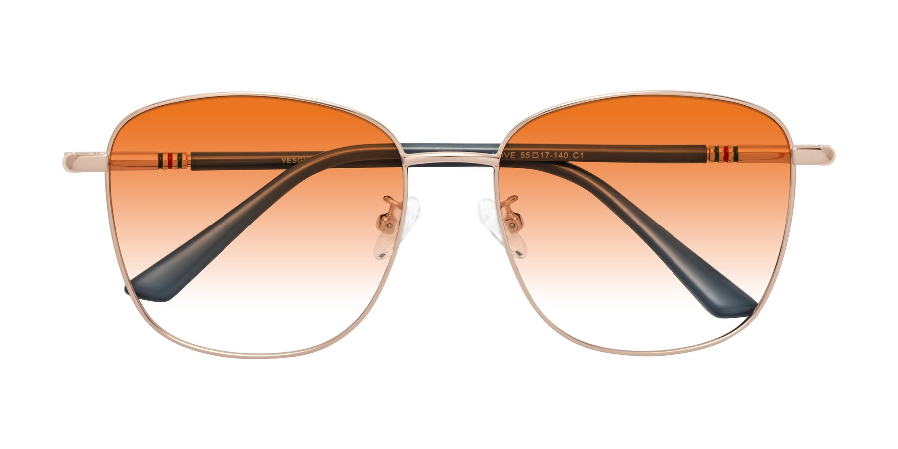 Folded Front of Love in Gold with Orange Gradient Lenses
