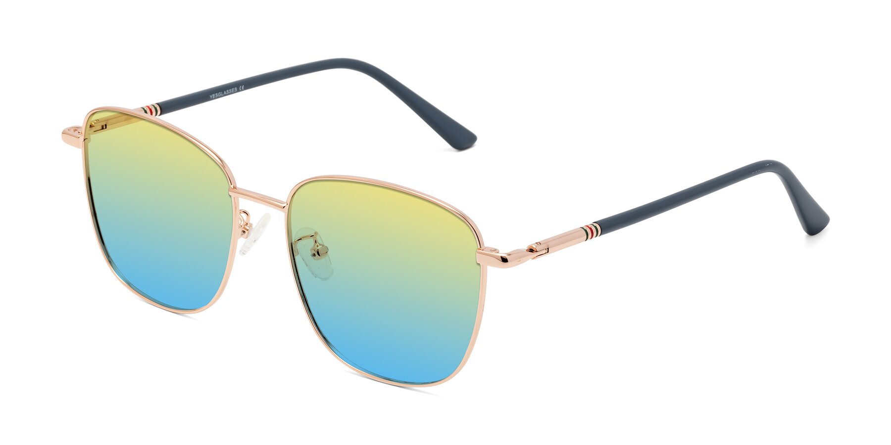 Angle of Love in Gold with Yellow / Blue Gradient Lenses