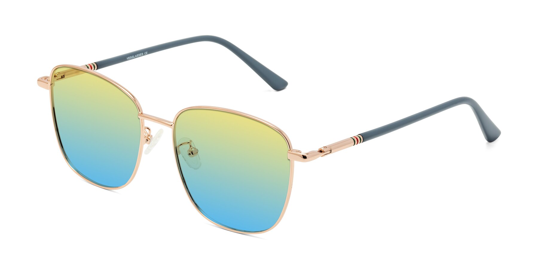 Angle of Love in Gold with Yellow / Blue Gradient Lenses