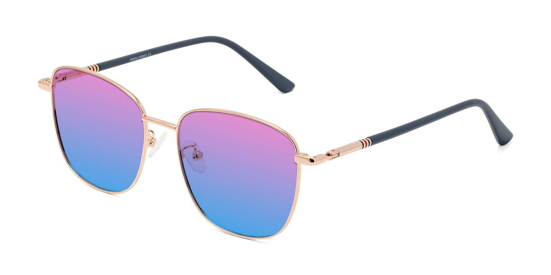 Angle of Love in Gold with Pink / Blue Gradient Lenses