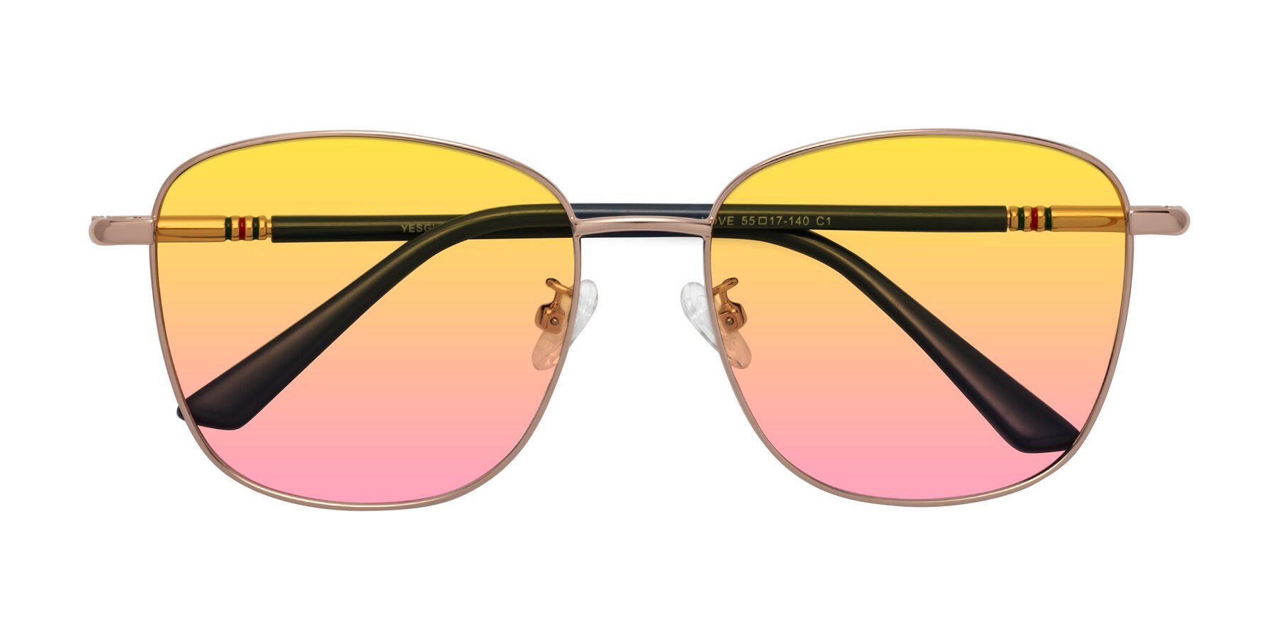 Folded Front of Love in Gold with Yellow / Pink Gradient Lenses