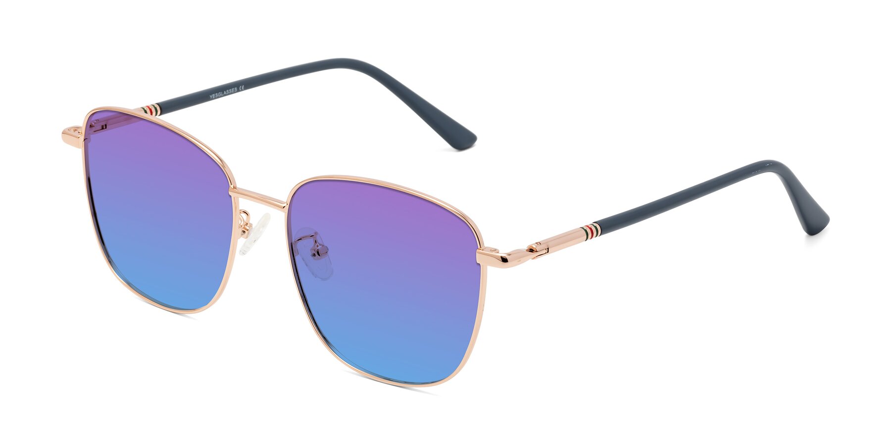 Angle of Love in Gold with Purple / Blue Gradient Lenses