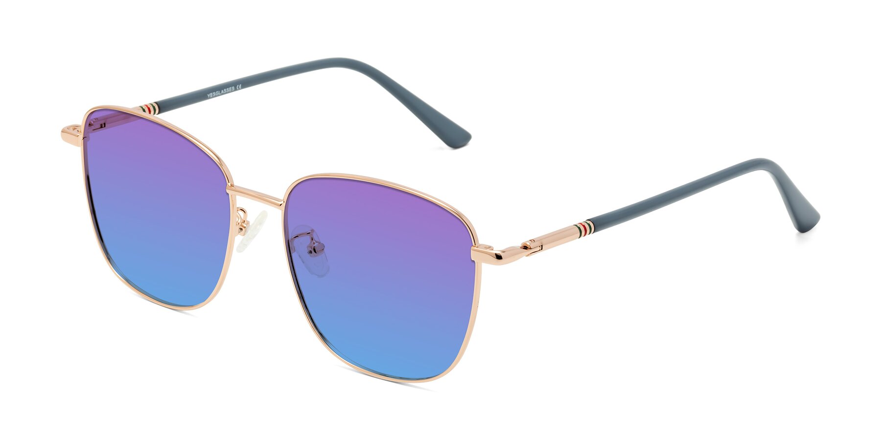 Angle of Love in Gold with Purple / Blue Gradient Lenses