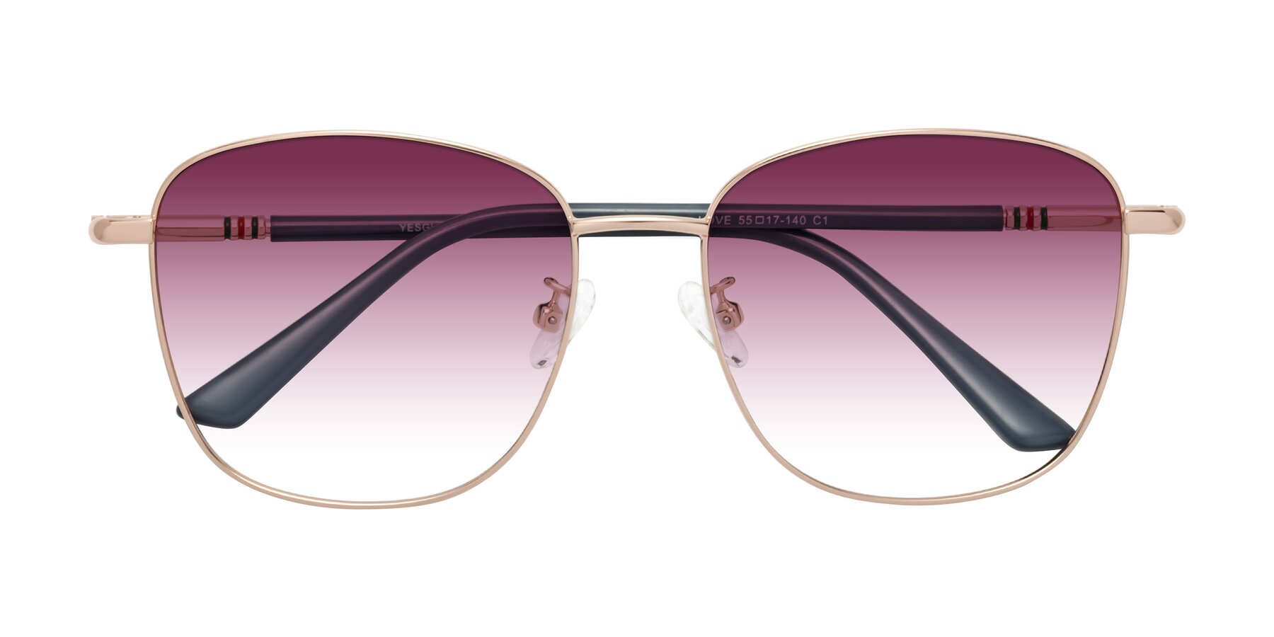 Folded Front of Love in Gold with Wine Gradient Lenses