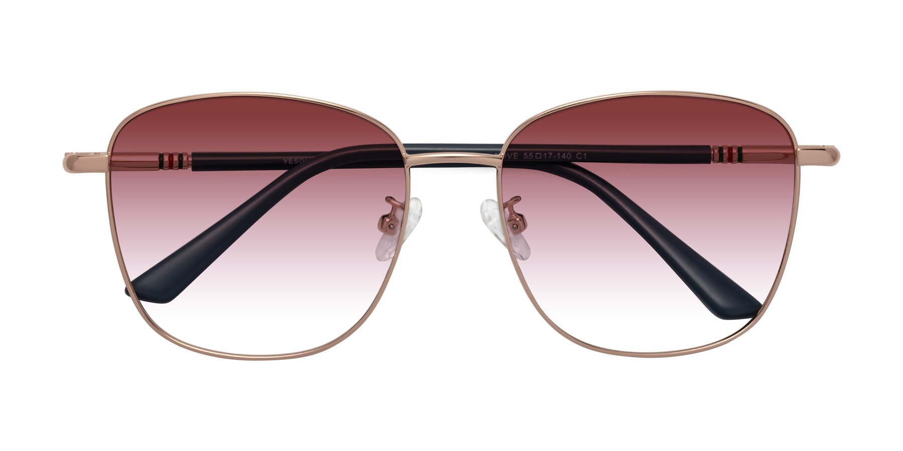 Folded Front of Love in Gold with Garnet Gradient Lenses