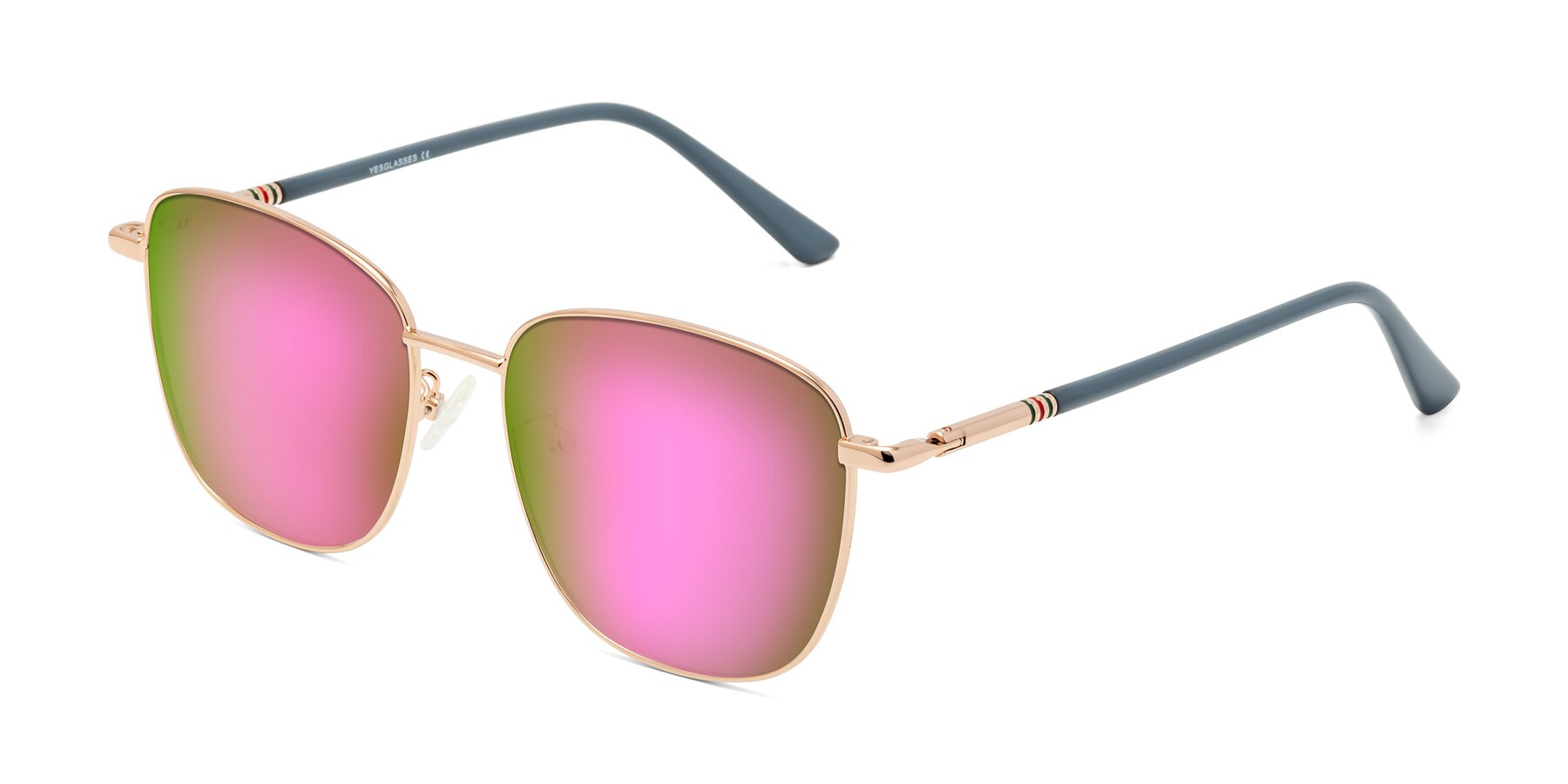 Angle of Love in Gold with Pink Mirrored Lenses